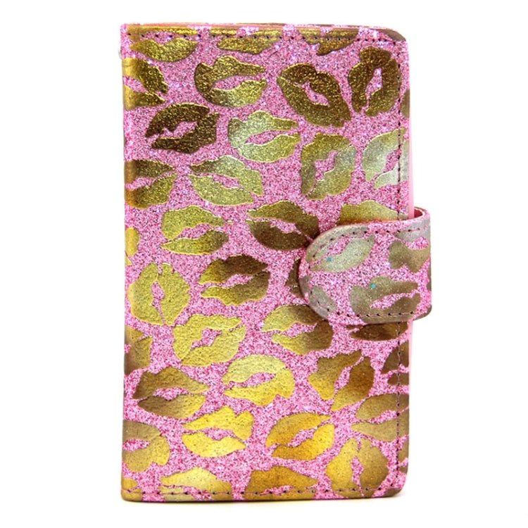 Golden Lips Pattern Flip Leather Case with Holder & Card Slots for Microsoft Lumia 435