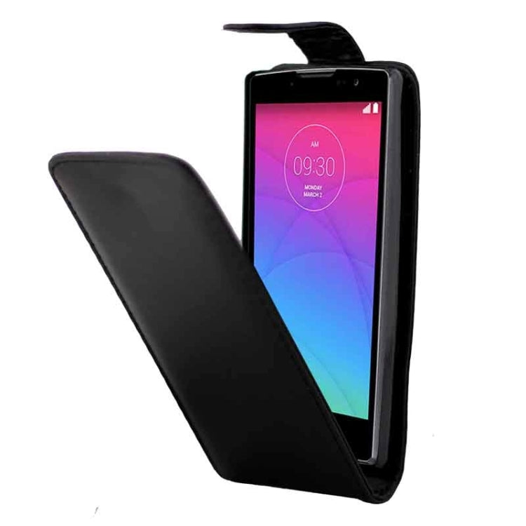 Vertical Flip Magnetic Button Leather Case for LG SPIRIT / H422