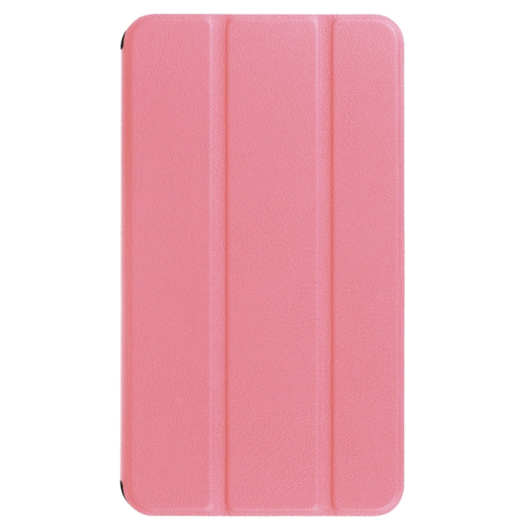 7.0 Inch Karst Texture Horizontal Flip Solid Color Leather Case with Three-Folding Holder for Huawei Honor Play T1 / T1-701u