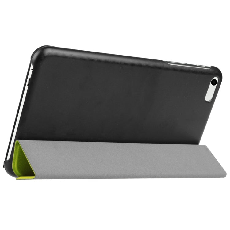 7.0 Inch Karst Texture Horizontal Flip Solid Color Leather Case with Three-Folding Holder for Huawei Honor Play T1 / T1-701u