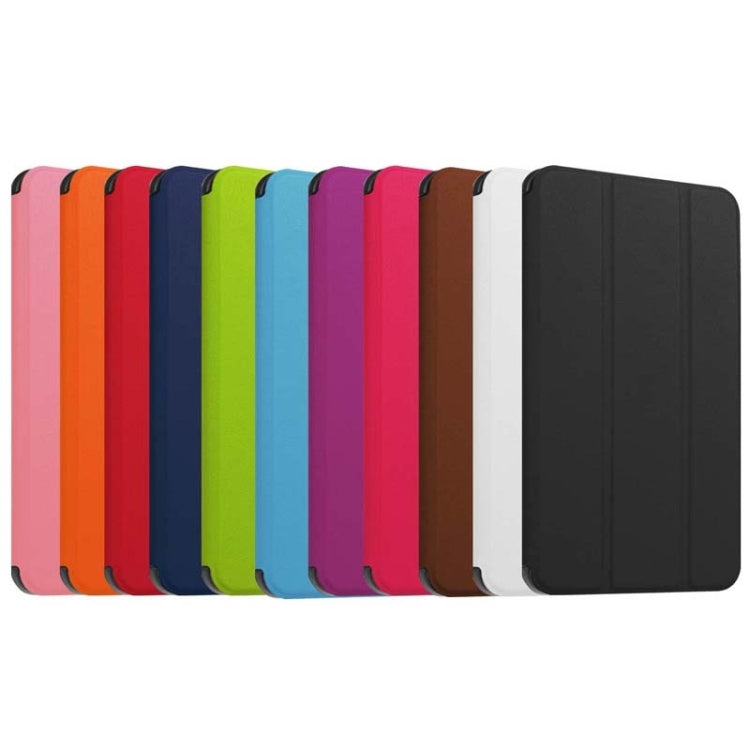7.0 Inch Karst Texture Horizontal Flip Solid Color Leather Case with Three-Folding Holder for Huawei Honor Play T1 / T1-701u