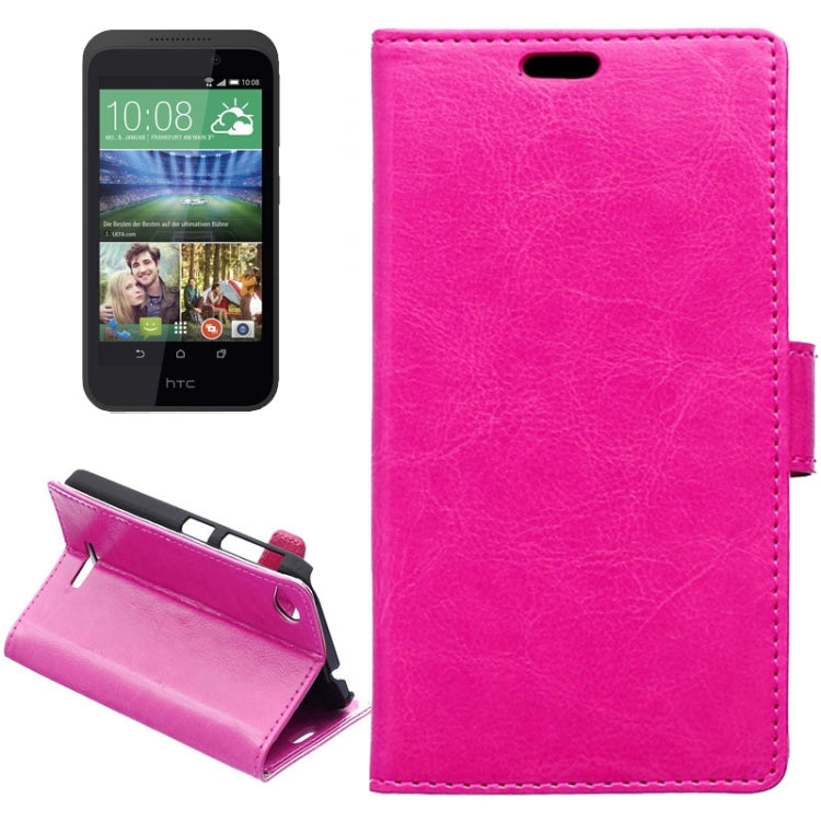 For HTC Desire 320 Crazy Horse Texture Horizontal Flip Solid Color Magnetic Buckle Leather Case with Holder & Card Slots & Wallet