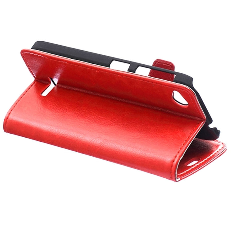 For HTC Desire 320 Crazy Horse Texture Horizontal Flip Solid Color Magnetic Buckle Leather Case with Holder & Card Slots & Wallet