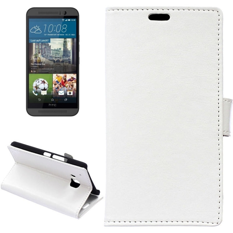 For HTC One M9 Crazy Horse Texture Horizontal Flip Magnetic Buckle Leather Case with Holder & Card Slots & Wallet