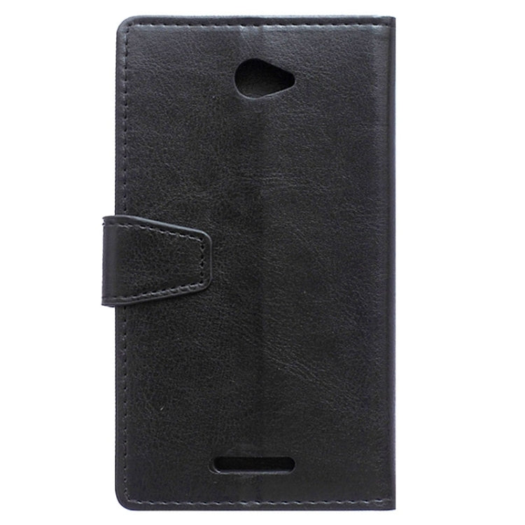 Crazy Horse Texture Horizontal Flip Solid Color Magnetic Buckle Leather Case with Holder & Card Slots & Wallet for Sony Xperia E4