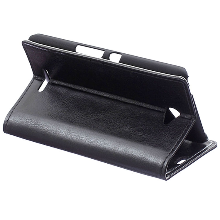 Crazy Horse Texture Horizontal Flip Solid Color Magnetic Buckle Leather Case with Holder & Card Slots & Wallet for Sony Xperia E4