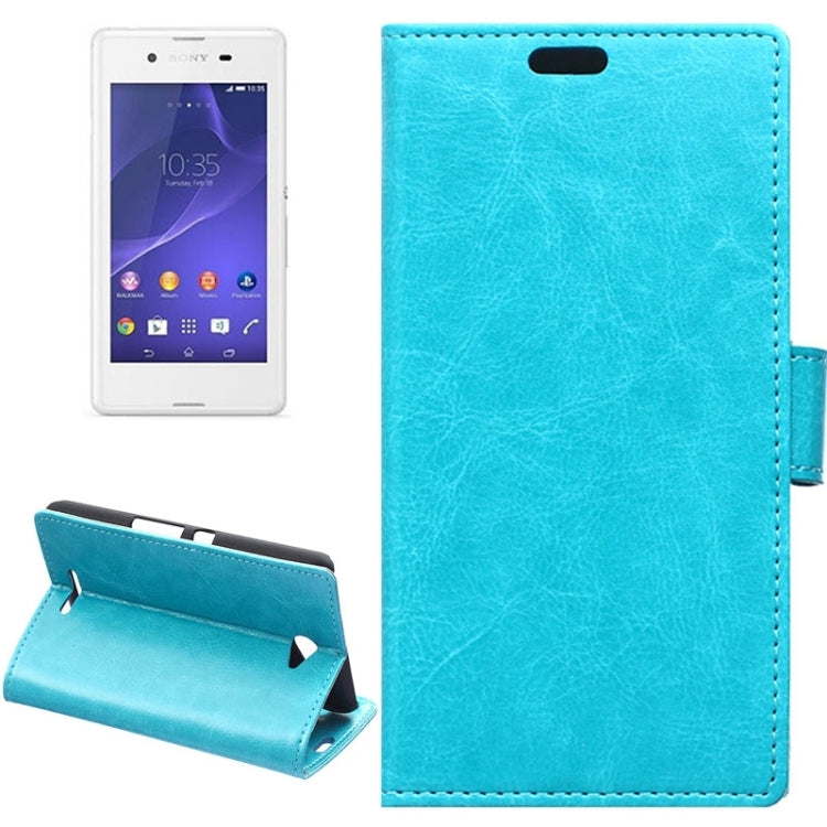 Crazy Horse Texture Horizontal Flip Solid Color Magnetic Buckle Leather Case with Holder & Card Slots & Wallet for Sony Xperia E4