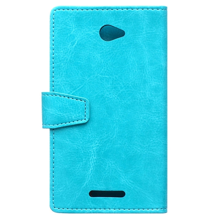 Crazy Horse Texture Horizontal Flip Solid Color Magnetic Buckle Leather Case with Holder & Card Slots & Wallet for Sony Xperia E4