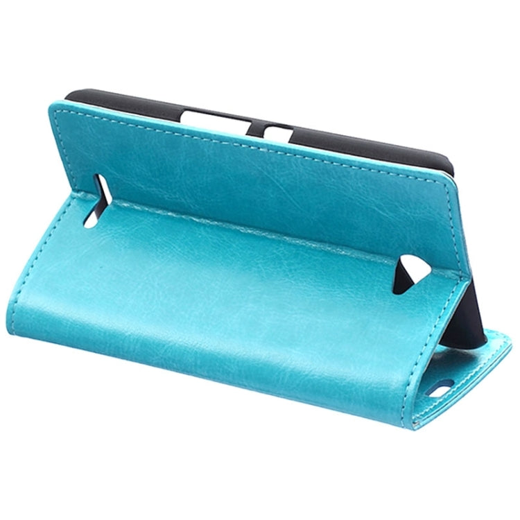 Crazy Horse Texture Horizontal Flip Solid Color Magnetic Buckle Leather Case with Holder & Card Slots & Wallet for Sony Xperia E4