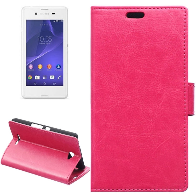 Crazy Horse Texture Horizontal Flip Solid Color Magnetic Buckle Leather Case with Holder & Card Slots & Wallet for Sony Xperia E4