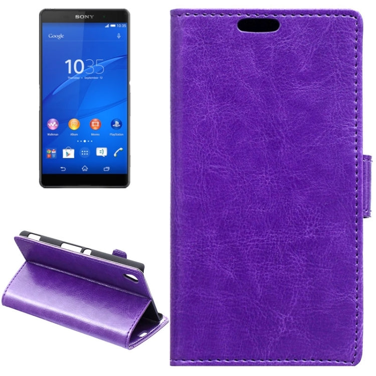 Crazy Horse Texture Horizontal Flip Solid Color Magnetic Buckle Leather Case with Holder & Card Slots & Wallet for Sony Xperia Z4