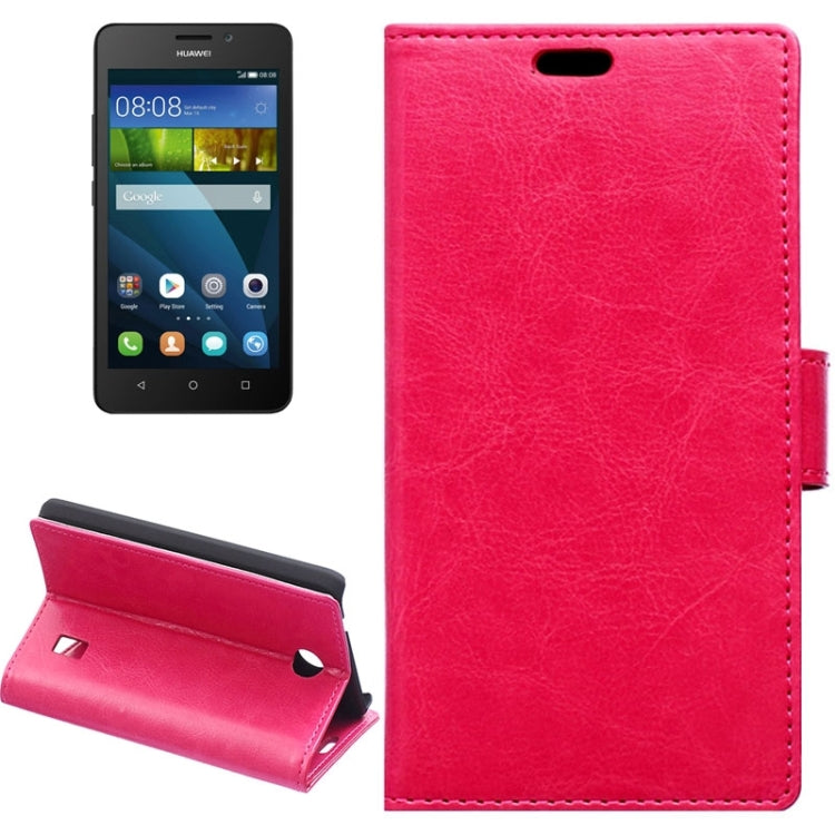 Crazy Horse Texture Horizontal Flip Solid Color Magnetic Buckle Leather Case with Holder & Card Slots & Wallet for Huawei Ascend Y635