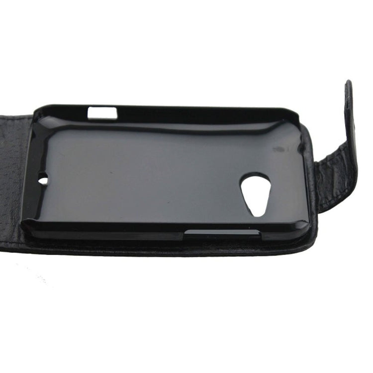 For HTC Desire 200 Vertical Flip Magnetic Snap Leather Case(Black)