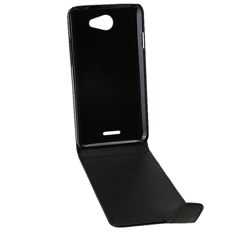 For HTC Desire 516 / D516W Vertical Flip Magnetic Snap Leather Case(Black)