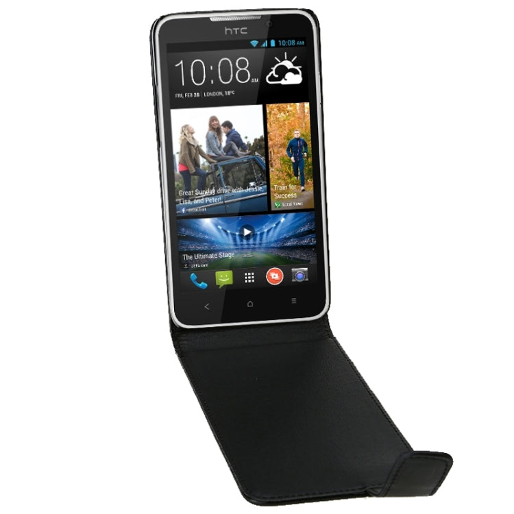 For HTC Desire 516 / D516W Vertical Flip Magnetic Snap Leather Case(Black)