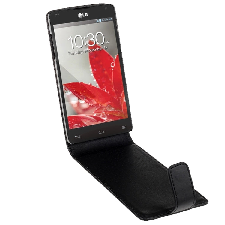For LG Optimus G / E973 Vertical Flip Magnetic Snap Leather Case(Black)