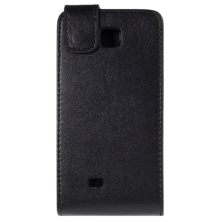 Vertical Flip Magnetic Snap Leather Case for LG Optimus F5 / P875(Black)