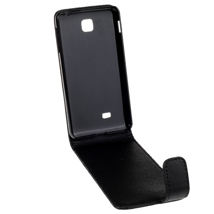 Vertical Flip Magnetic Snap Leather Case for LG Optimus F5 / P875(Black)