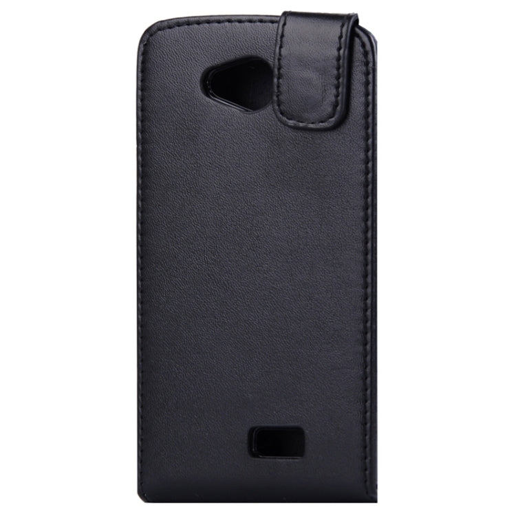 Vertical Flip Magnetic Snap Leather Case for LG F60 / D392 / Ls660(Black)