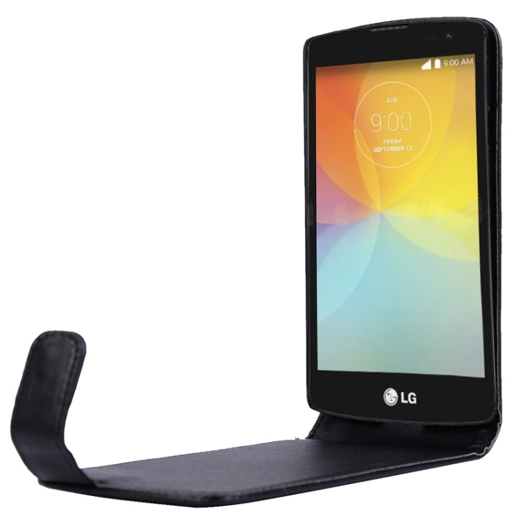 Vertical Flip Magnetic Snap Leather Case for LG F60 / D392 / Ls660(Black)