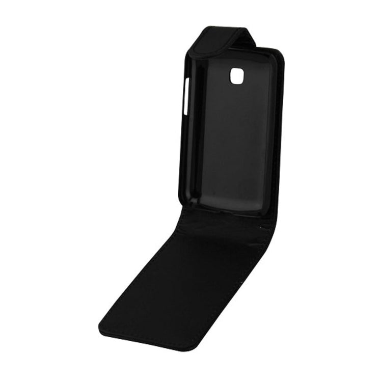 Vertical Flip Magnetic Snap Leather Case for LG Optimus L3II / E435(Black)