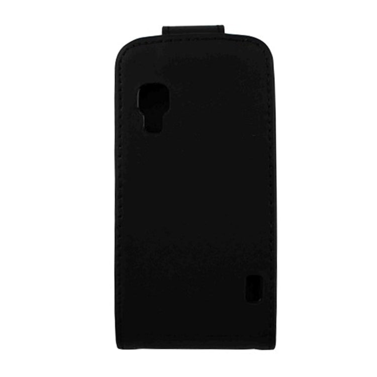 Vertical Flip Magnetic Snap Leather Case for LG Optimus L5 II / E460(Black)