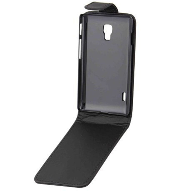 For LG Optimus L7 II / P710 Vertical Flip Magnetic Snap Leather Case(Black)