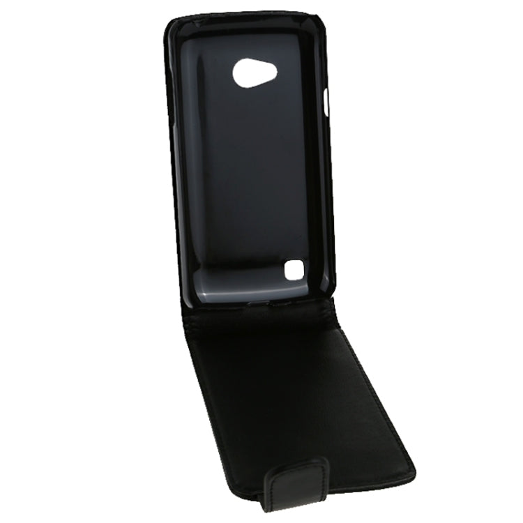 For LG L50 / D213N Vertical Flip Magnetic Snap Leather Case(Black)