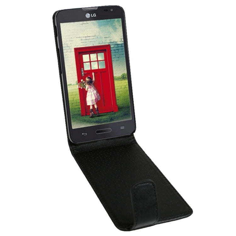 For L70 / Dual D325 / D320N Vertical Flip Magnetic Snap Leather Case(Black)
