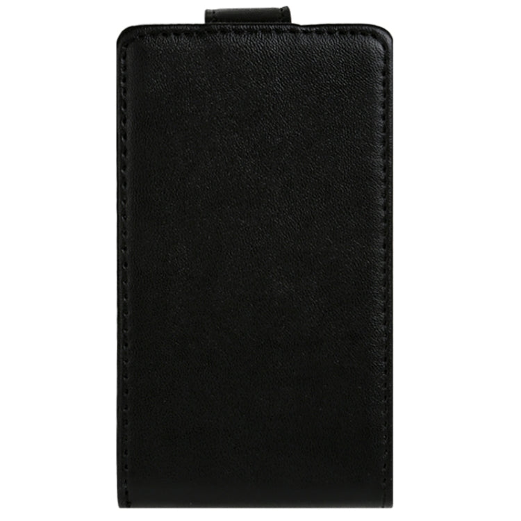 For LG Optimus L4II / E440 Vertical Flip Magnetic Snap Leather Case(Black)