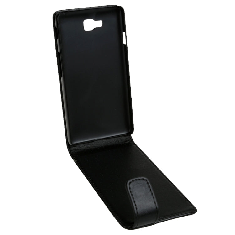 Vertical Flip Magnetic Snap Leather Case for LG Optimus L9II / D605(Black)