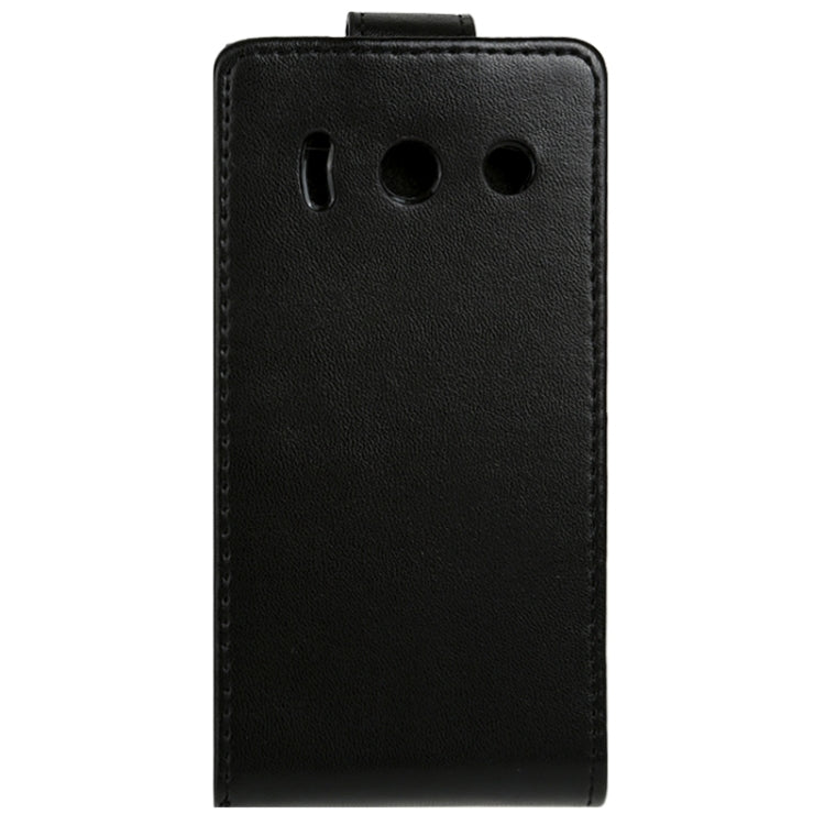Vertical Flip Magnetic Snap Leather Case for Huawei Ascend Y300 / T8833(Black)