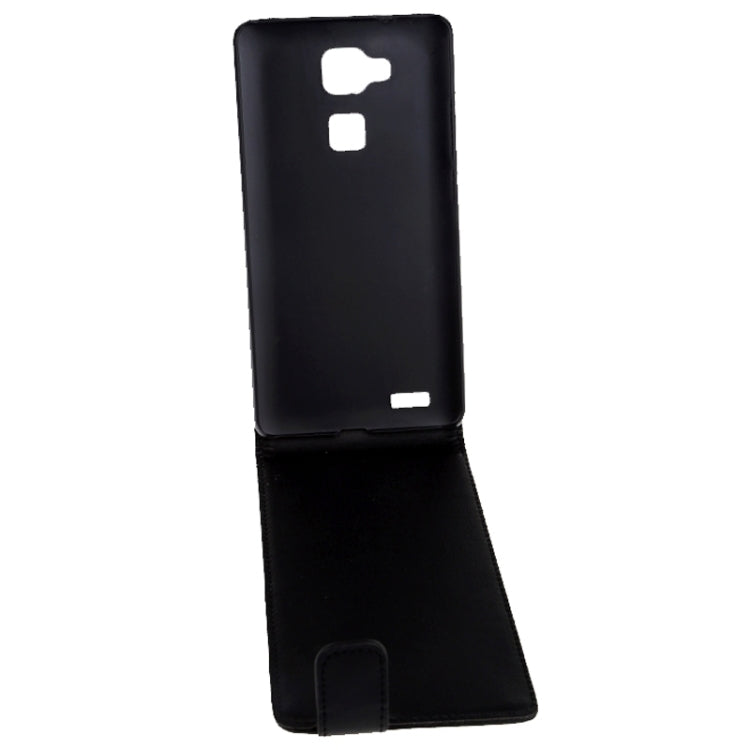Vertical Flip Magnetic Snap Leather Case for Huawei Ascend Mate 7(Black)