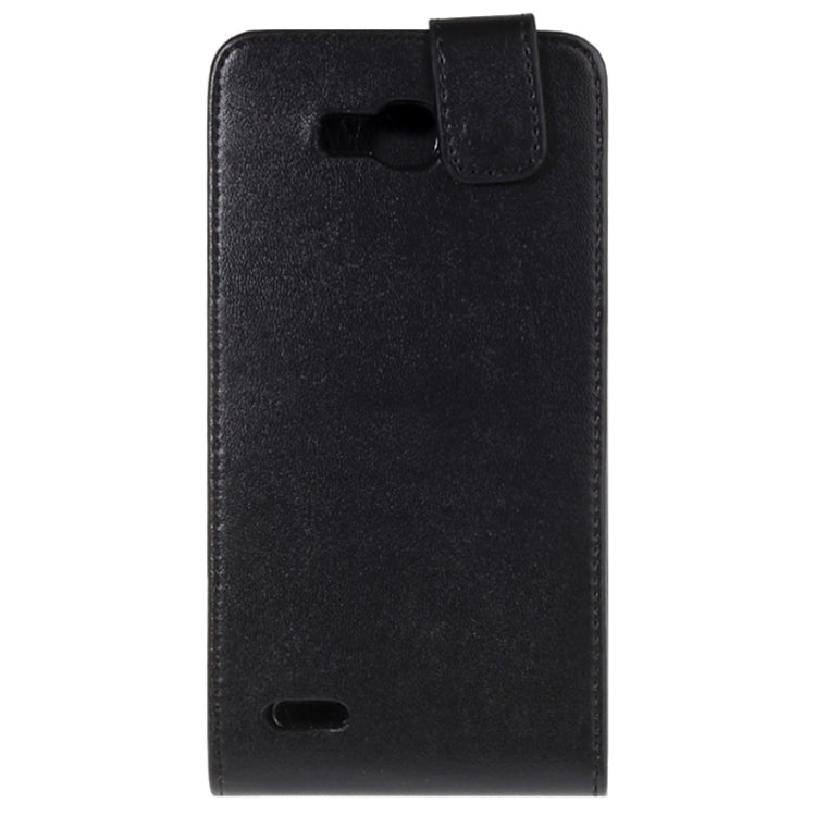 Vertical Flip Magnetic Snap Leather Case for Huawei Honor 3X / G750(Black)