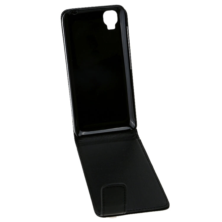 Vertical Flip Magnetic Snap Leather Case for Wiko Fizz(Black)