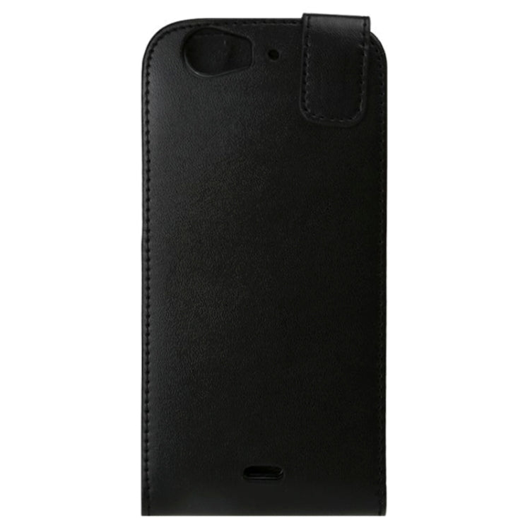 Vertical Flip Magnetic Snap Leather Case for Wiko Full(Black)
