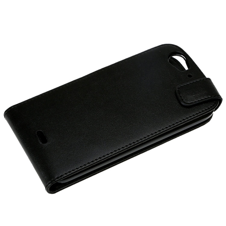 Vertical Flip Magnetic Snap Leather Case for Wiko Full(Black)