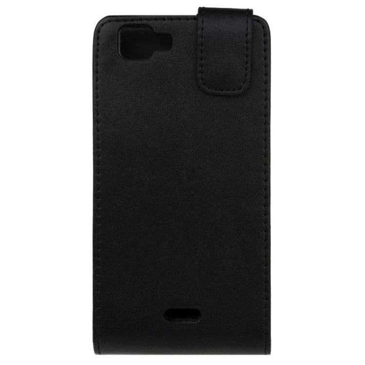 Vertical Flip Magnetic Snap Leather Case for Wiko Kite 4G(Black)