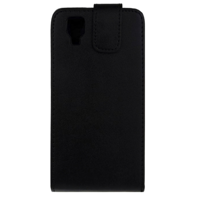 Vertical Flip Magnetic Snap Leather Case for Wiko Sunset(Black)