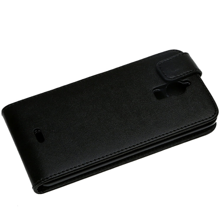Vertical Flip Magnetic Snap Leather Case for Wiko Wax(Black)