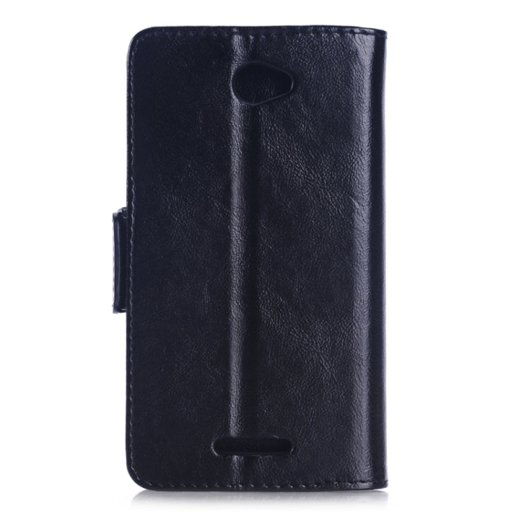 Oil Skin Texture Horizontal Flip Leather Case with Holder & Card Slots & Wallet & Side Chains for Sony Xperia E4