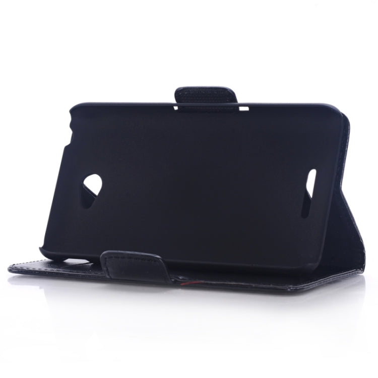 Oil Skin Texture Horizontal Flip Leather Case with Holder & Card Slots & Wallet & Side Chains for Sony Xperia E4