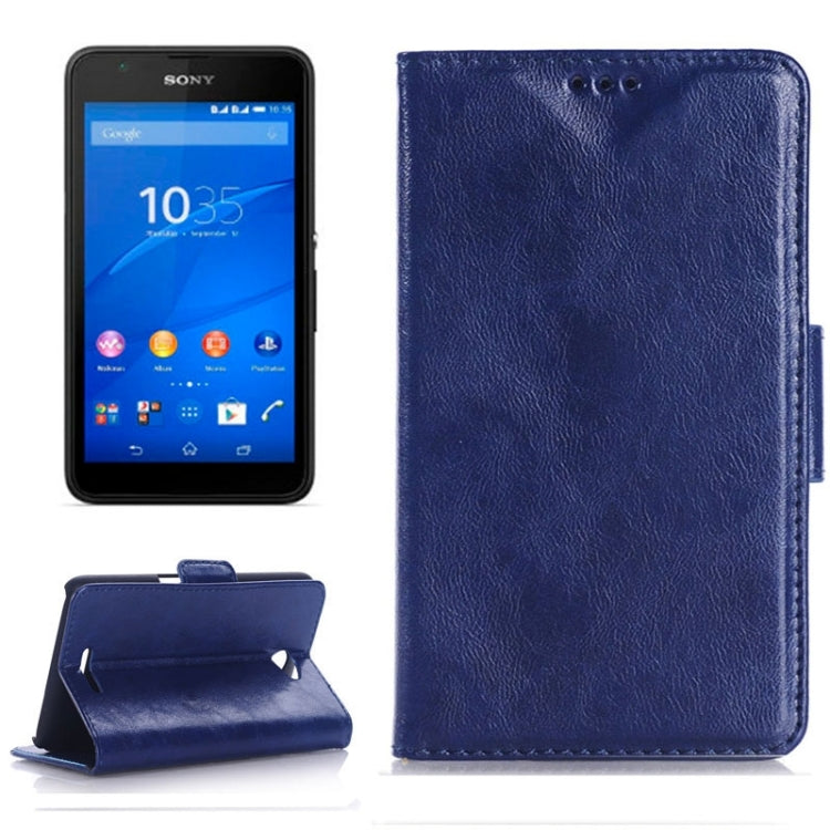 Oil Skin Texture Horizontal Flip Leather Case with Holder & Card Slots & Wallet & Side Chains for Sony Xperia E4