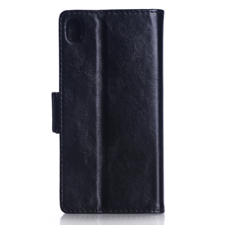Oil Skin Texture Horizontal Flip Leather Case with Holder & Card Slots & Wallet & Side Chains for Sony Xperia M4 Aqua