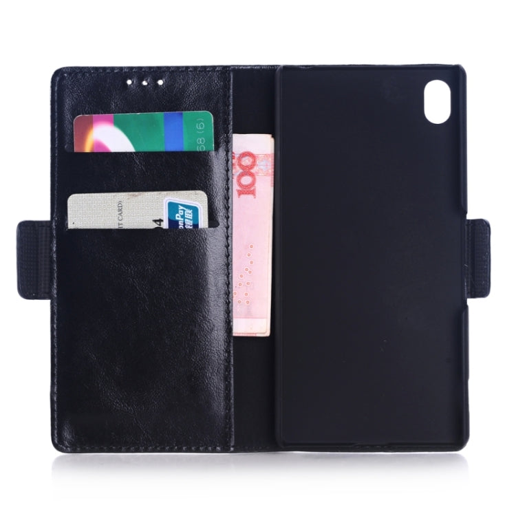 Oil Skin Texture Horizontal Flip Leather Case with Holder & Card Slots & Wallet & Side Chains for Sony Xperia M4 Aqua