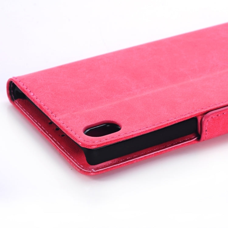 Oil Skin Texture Horizontal Flip Leather Case with Holder & Card Slots & Wallet & Side Chains for Sony Xperia M4 Aqua