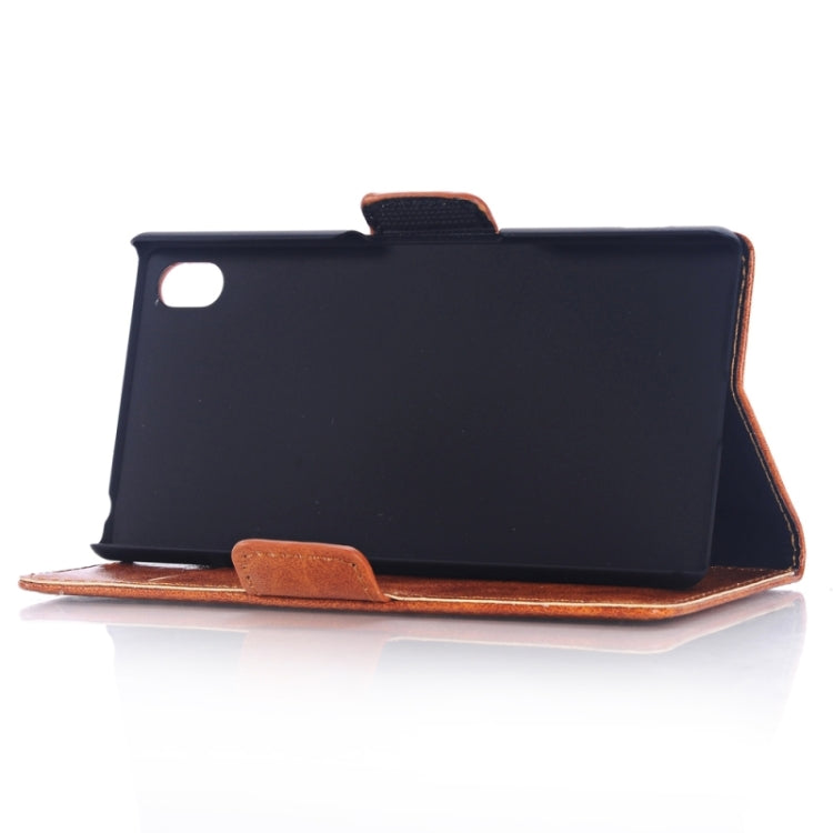 Oil Skin Texture Horizontal Flip Leather Case with Holder & Card Slots & Wallet & Side Chains for Sony Xperia M4 Aqua