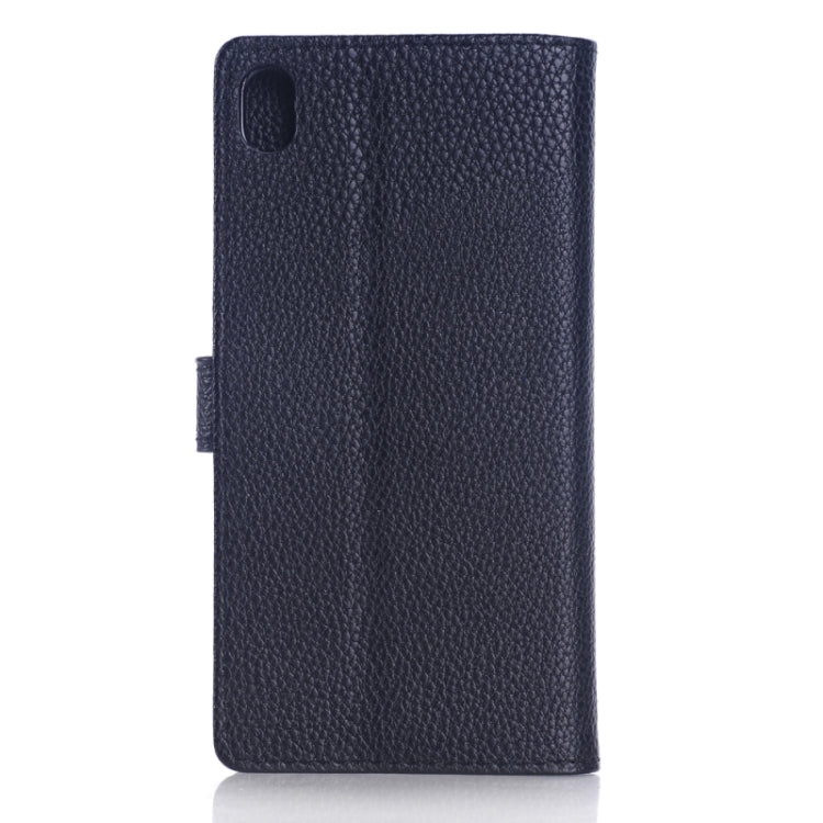 Litchi Texture Horizontal Flip Leather Case with Holder & Card Slots & Wallet & Side Chains for Sony Xperia M4 Aqua