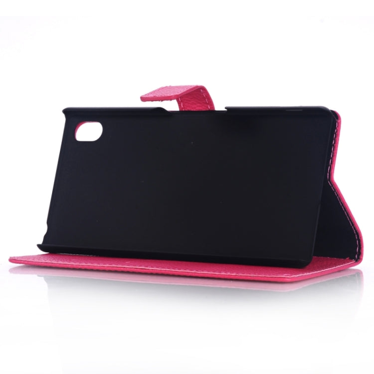 Litchi Texture Horizontal Flip Leather Case with Holder & Card Slots & Wallet & Side Chains for Sony Xperia M4 Aqua