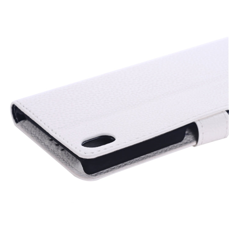 Litchi Texture Horizontal Flip Leather Case with Holder & Card Slots & Wallet & Side Chains for Sony Xperia M4 Aqua